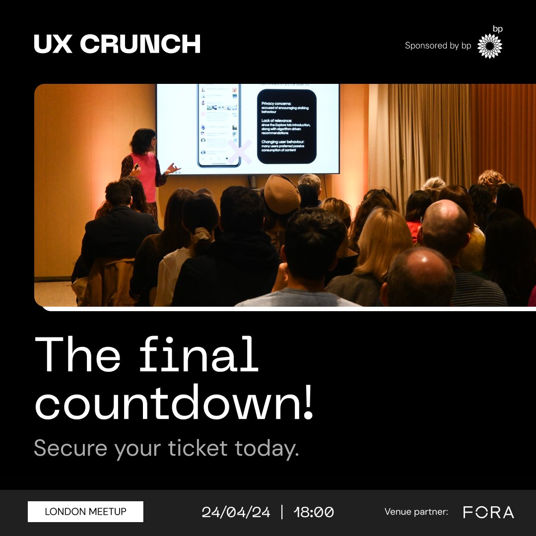 Hurry! A handful of tickets have become available for tomorrow’s UX Crunch - ‘Designing Beyond Accessibility: Innovating with Inclusive Design'.

#UXCrunch #InclusiveDesign #FORA #UX

shorturl.at/tvHK4