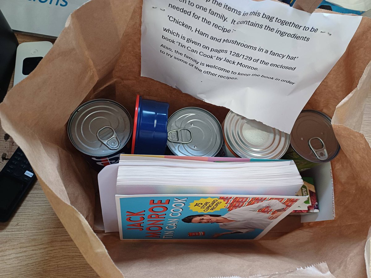 A really wonderful donation - and not first time from this lovely donor ❤️ A @bootstrapcook tinned item recipe book and all the items needed for a dinner. #DonateToFoodbank