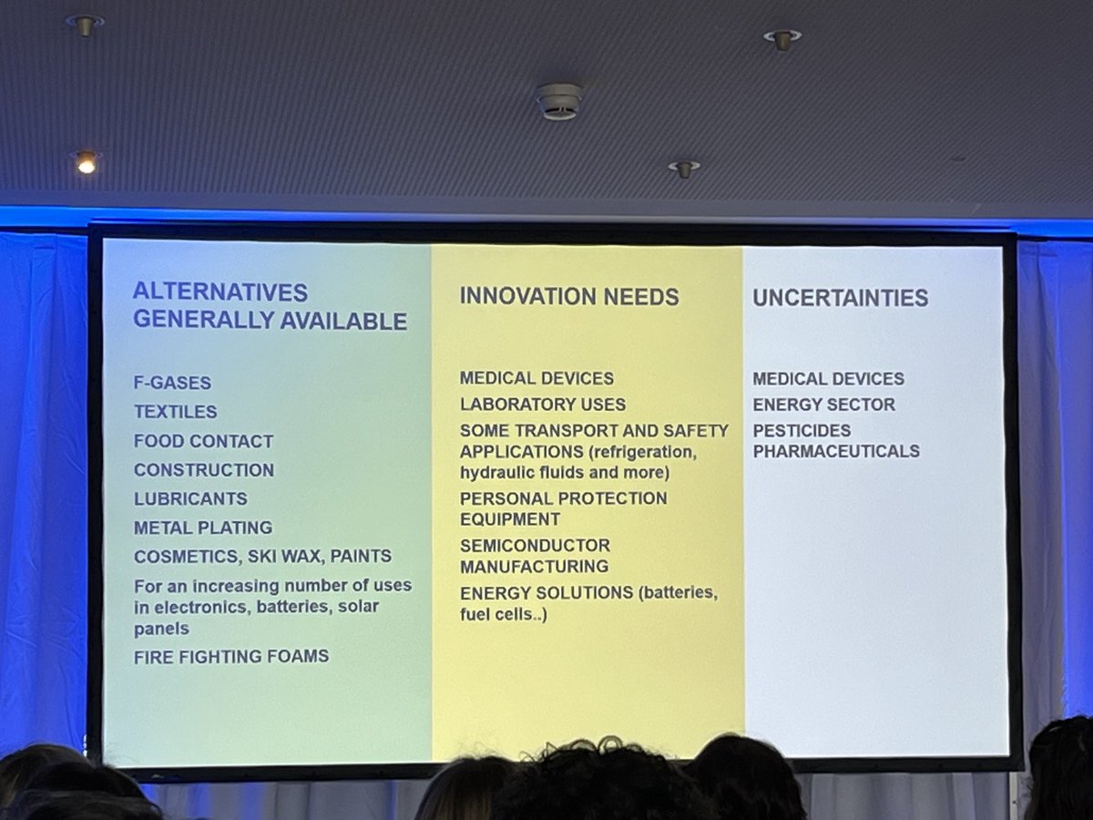 🧑🏻‍🔬Very clear presentation from Chemsec: there is currently no alternative to #PFAS in #pharmaceuticals and alternatives to PFAS are highly uncertain for #MedicalDevices
➡️Broad exemption is needed for those ‼️