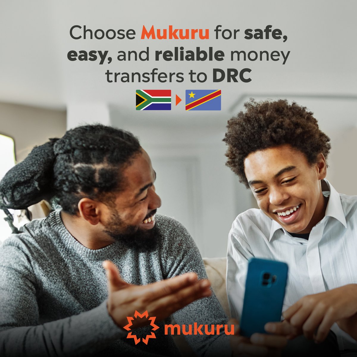 Don't compromise – trust Mukuru to ensure your hard-earned money reaches your loved ones in DRC quickly and securely. ➡️WhatsApp “Hi” to +2786 001 8555 and start sending with confidence today!