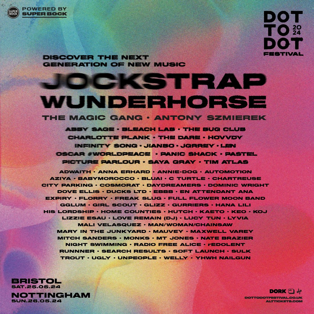 @d2dnottingham & @d2dbristol have just announced their third wave of artists for 2024, with 28 new names joining the bill on 25th and 26th May! First releases are sold out, you can pick up remaining tickets now here: tinyurl.com/mrxhjej7