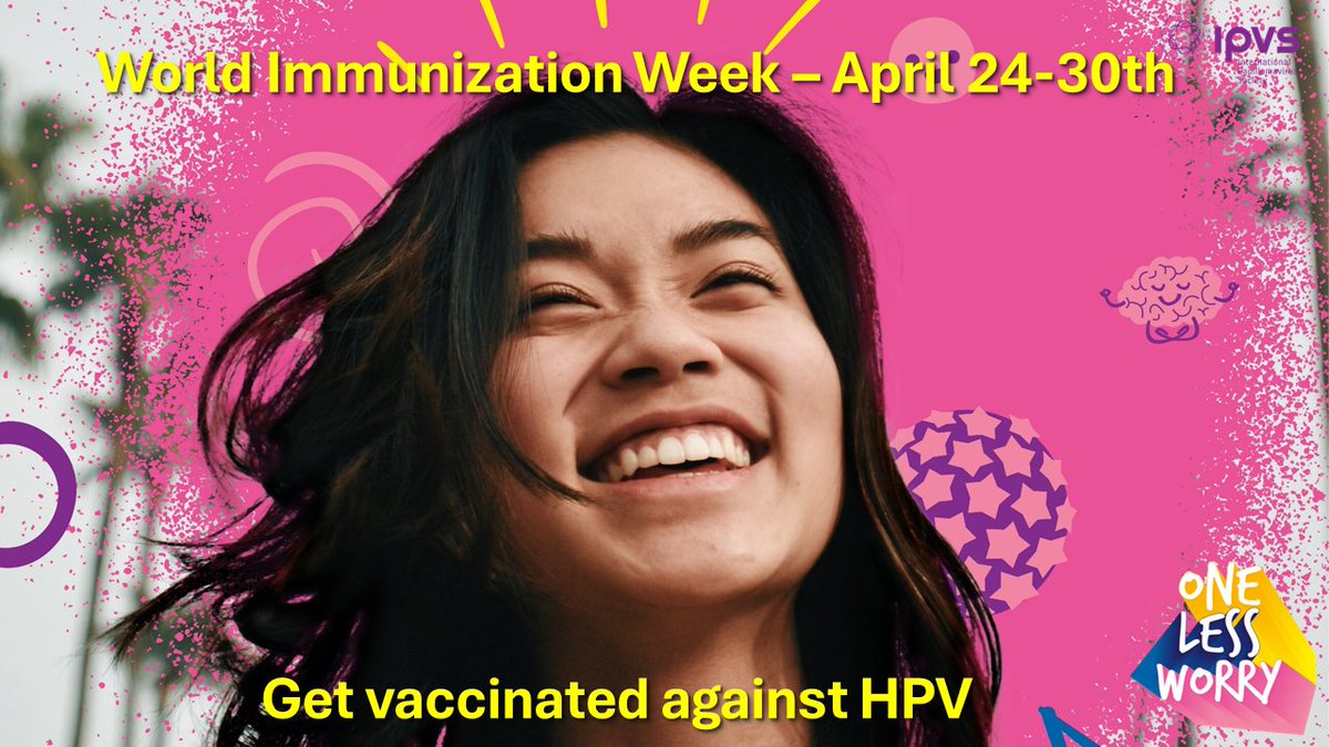 The HPV vaccine prevents cervical cancer and other HPV-related cancers. Get informed and get vaccinated for #OneLessWorry. bit.ly/3w4A7rS #HPV #HPVvaccine #WomensHealth #cervicalcancer #WorldImmunizationWeek