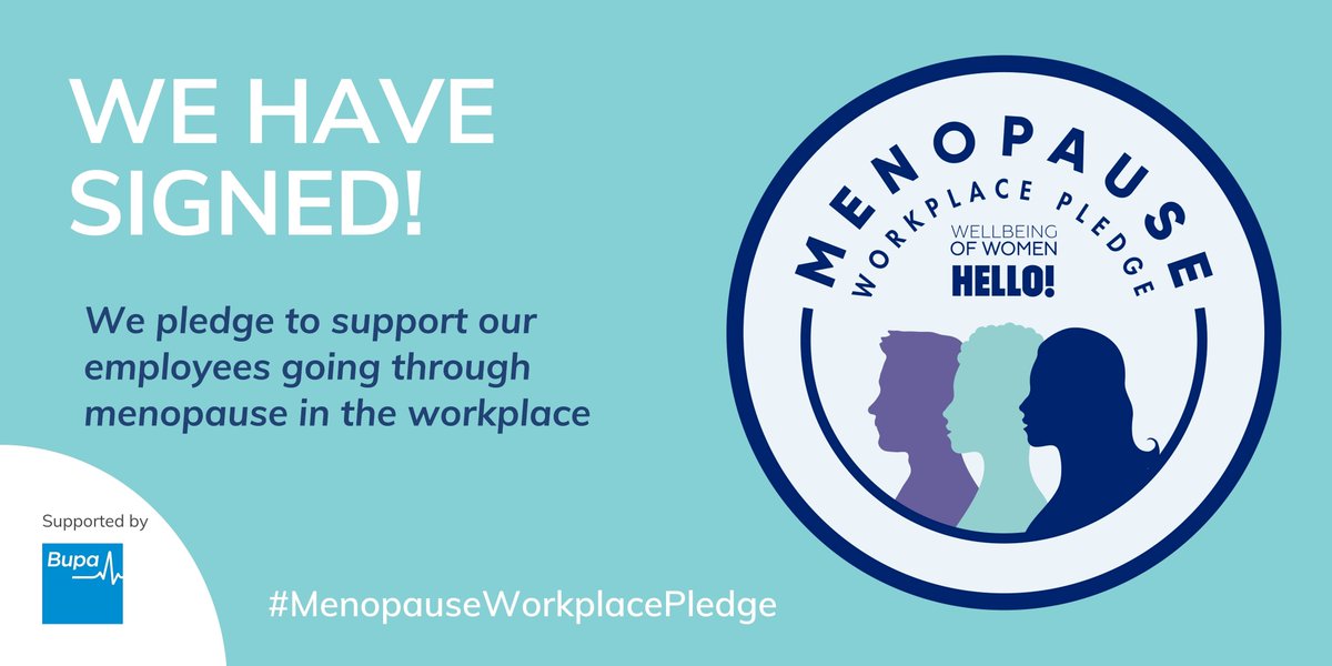 We have signed the Menopause Workplace Pledge by @WellbeingofWmen. We commit to: 💚Recognising that menopause can be an issue in the workplace & women need support 💜Talking openly about menopause 💚Supporting & informing employees affected by menopause #MenopauseWorkplacePledge