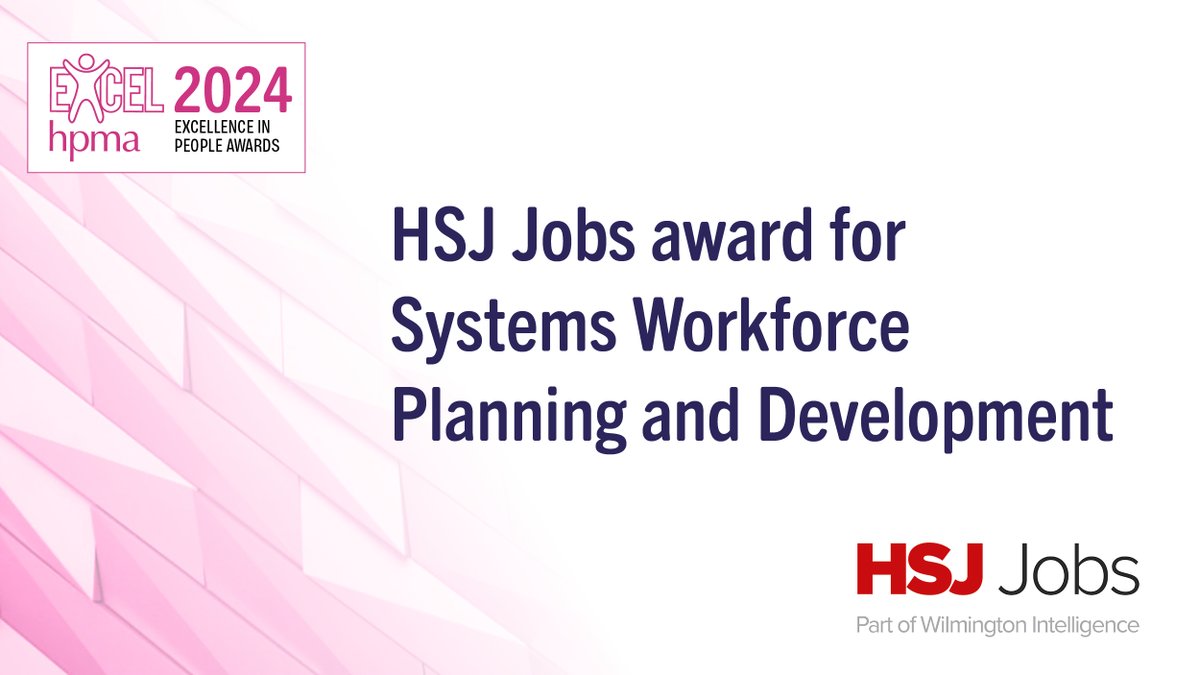 Take a moment to look at the #HPMAAwards Award for Systems Workforce Planning & Development sponsored by @HSJjobs_ - you will find more info & criteria here tinyurl.com/4f34sbsr & if you have any questions please get in touch. Entries in by 2 May please!