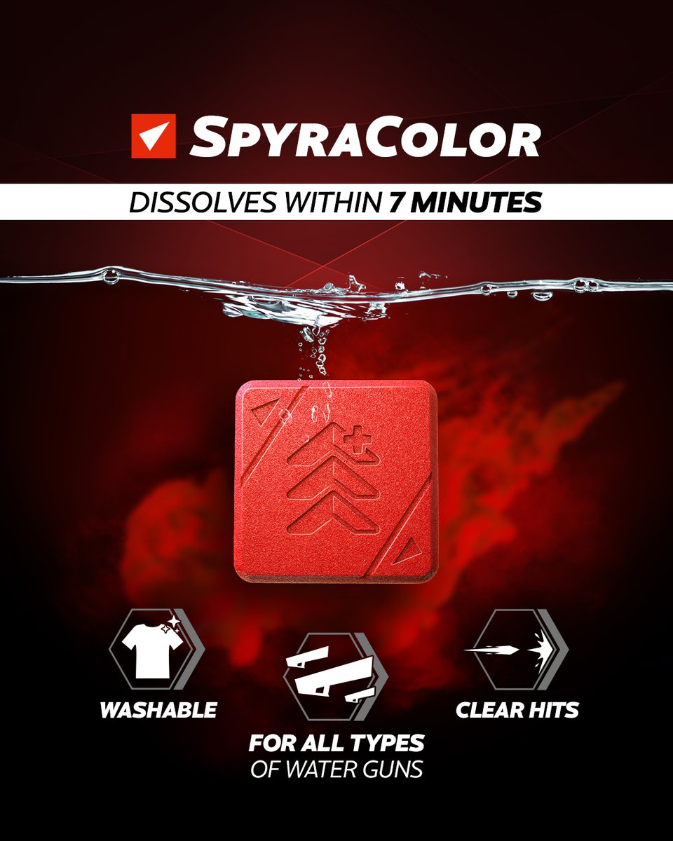 spyra_official's tweet photo. This is the ultimate power up for any water battle. Have super clear colored hits with just one little cube which can dye 4 gal (15 liters) of clear water intensely. Compatible with all products in the Spyra Universe.
https://t.co/poQuba44ay
#PowerUP ⏫ #SpyraColor https://t.co/hzXQHeWrxW