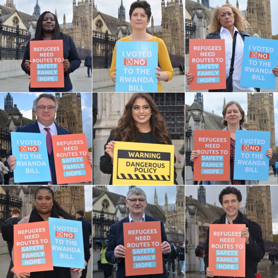 safepassageint's tweet photo. Today is a dark day for refugee rights. But the fight for compassion and #RoutesToSafety will never die.

So we rallied with MPs and Peers in Westminster to send a message to this Government: this cruel scheme is NOT in our name.

Join us: https://t.co/tP7q1E8rp5 https://t.co/q1ue8Vxz2s