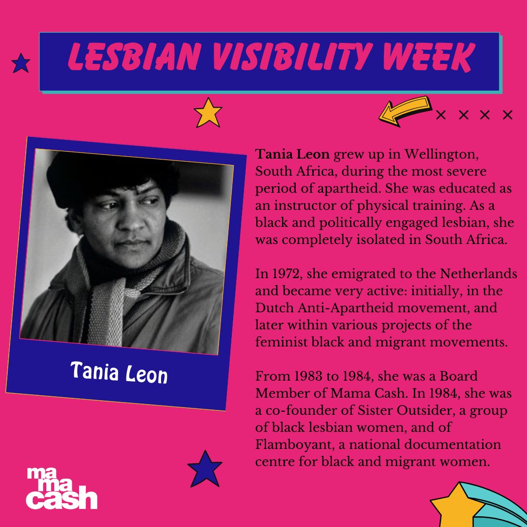 🌈✨ Join us in celebrating Lesbian Visibility Week 2024! 🎉 We’ll be honoring the fearless founders of Mama Cash, who have been a beacon of empowerment and support for LBTQI+ rights. 🏳️‍🌈 Let's shine a spotlight on their incredible journey, resilience and impact. Stay tuned for…
