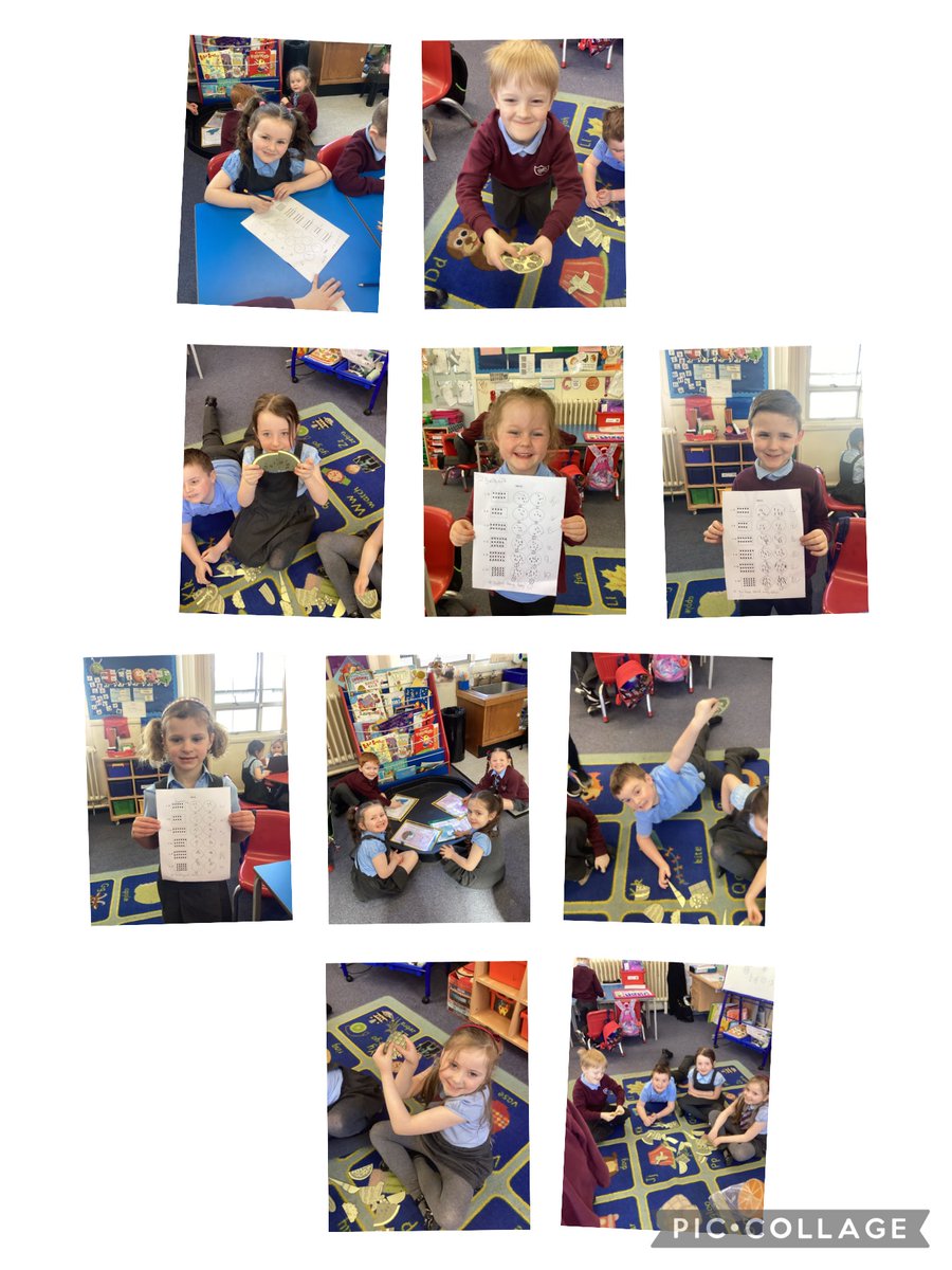 Primary 1 are exploring fractions. We have been finding one half of a shape and today we started to learn how to find one half of a number by sharing between 2. We had lots of fun doing this!