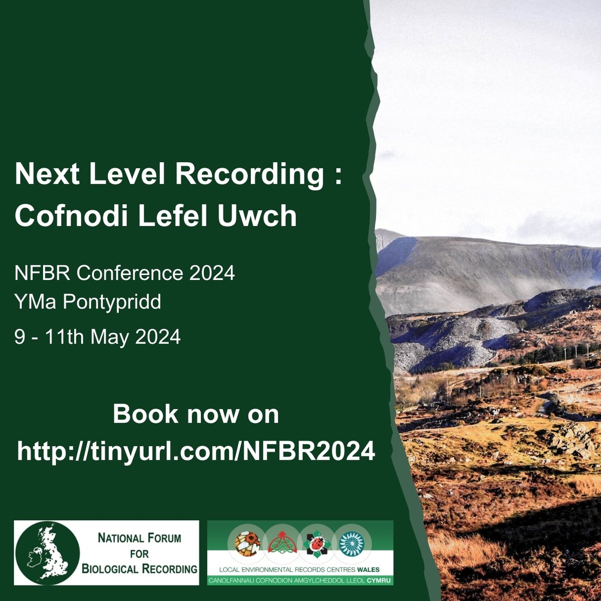 Just over two weeks until our wildlife recording Conference in #Wales 🏴󠁧󠁢󠁷󠁬󠁳󠁿! All are welcome. Find out more and book your spot: tinyurl.com/NFBR2024