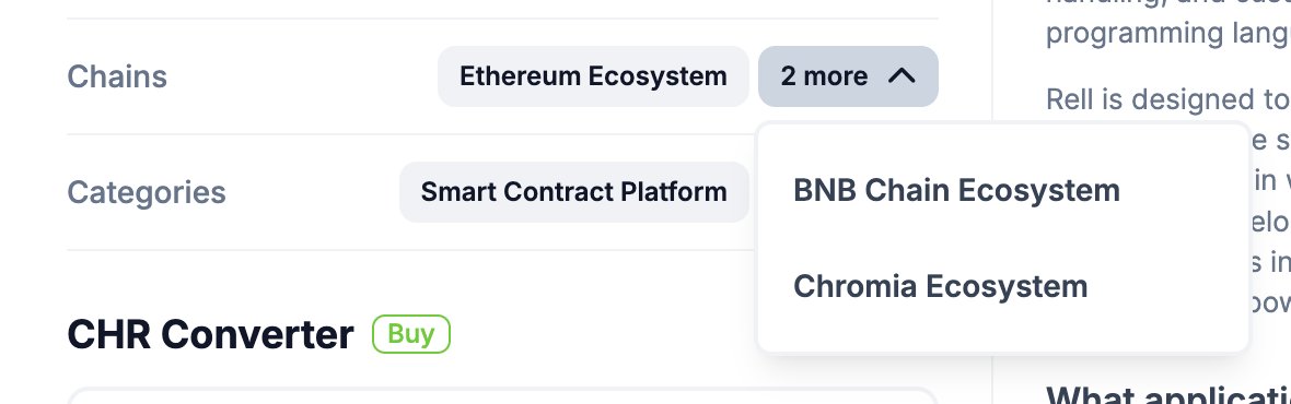 Thank you to @coingecko for adding the 'Chromia Ecosystem' tag 🔥 We can't wait to have more projects join us and watch the #Chromia ecosystem grow! 💪