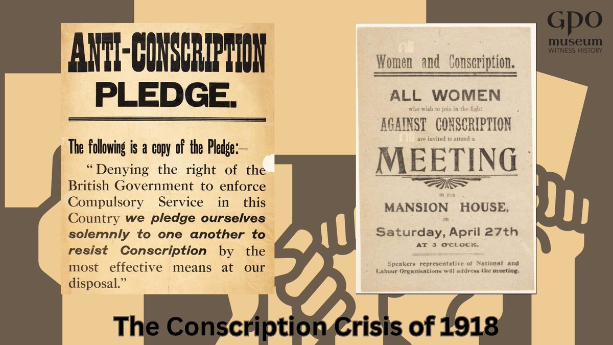 #OnThisDay in 1918, a one-day general strike was carried out by Irish labour movements. This strike was part of a wider anti-conscription movement in Ireland, which included trade unionists, nationalists, republicans, and clergymen of the Catholic Church #irishhistory #wwi #gpo