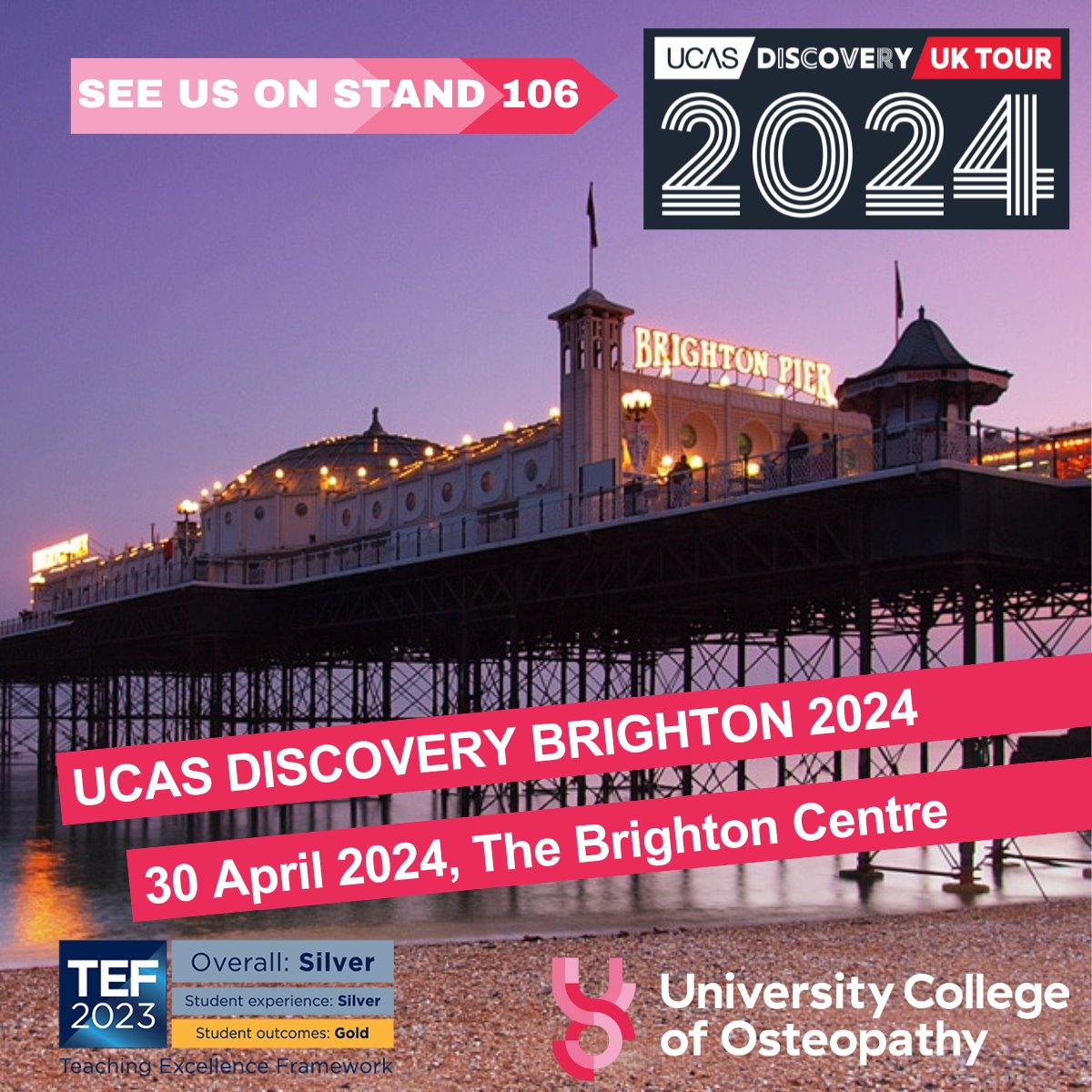 One week to go! Meet the UCO Team at UCAS Discovery 2024 events! See us at The Brighton Centre on Stand 106. Can't make Brighton? Join us at a location near you: ow.ly/NvNl50RlX8k or register for an Open Day: ow.ly/n0YQ50RlX5T Your future in healthcare starts here!