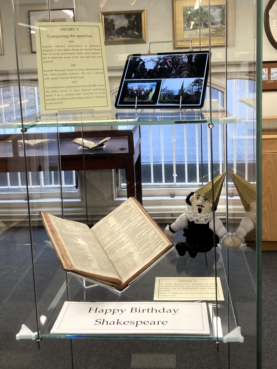 Happy Birthday, Shakespeare! Visit @DCArchives to celebrate with the First Folio, some stirring renditions of the Henry V St Crispin's Day speech, and even Shakespeare himself (in party attire, naturally). #ShakespearesBirthday