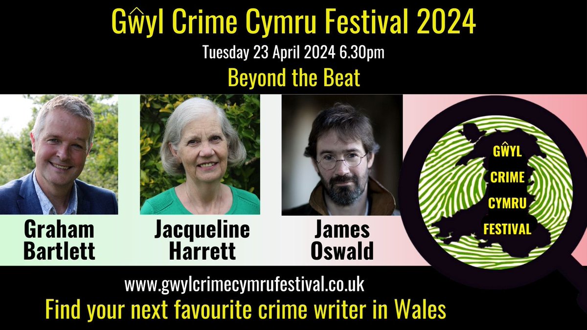 More crime goodness today at @GwylCrimeFest , as we go Beyond the Beat with @SirBenfro , @DIMandyWilde and @gbpoliceadvisor . Following which we're Crossing Boundaries with @FflurDafydd and @AlisonLayland . Tickets available until 5.30 tonight. gwylcrimecymrufestival.co.uk/pif/