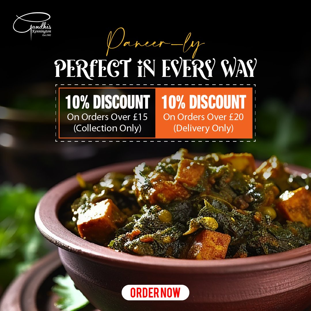 Redefining delicious, one unique dish at a time.

📲 𝐏𝐥𝐚𝐜𝐞 𝐘𝐨𝐮𝐫 𝐎𝐫𝐝𝐞𝐫: gandhis.co.uk

#Gandhis | #TasteOfIndiaAtHome | #CollectAndSave | #FlavourfulDelights | #indianrestaurant