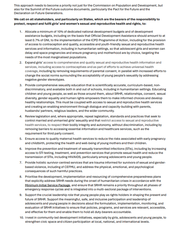 Ahead of #CPD57, together with +40 organisations, we urge states to uphold girls' & women's rights, including sexual and reproductive health and rights - #SRHR are crucial to #EndChildMarriage. 🔗girlsnotbrides.org/articles/sexua…