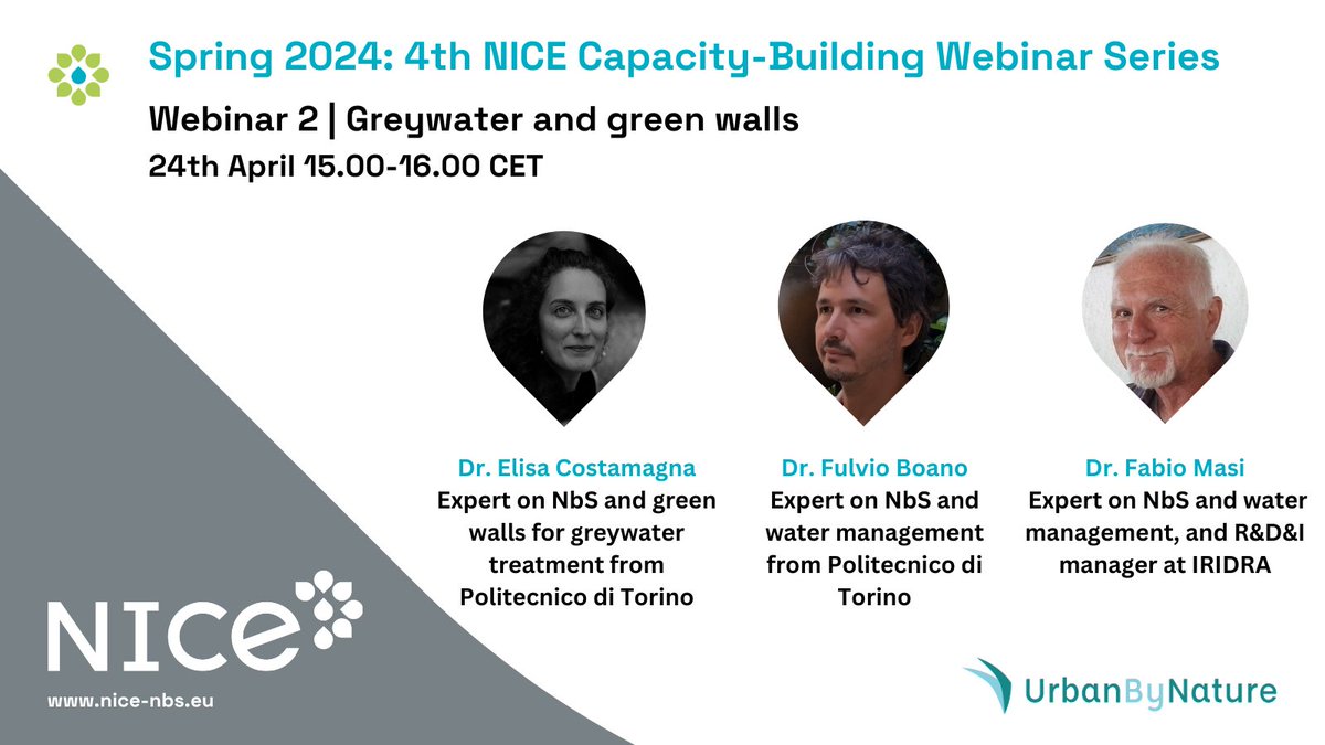 📢 Webinar tomorrow 🏡🌱 🗓️ 24th April, Wednesday, 15.00 CET 📝 Register here docs.google.com/forms/d/e/1FAI… Learn why #Naturebasedsolutions are key for greywater treatment 🚿🛁🧼