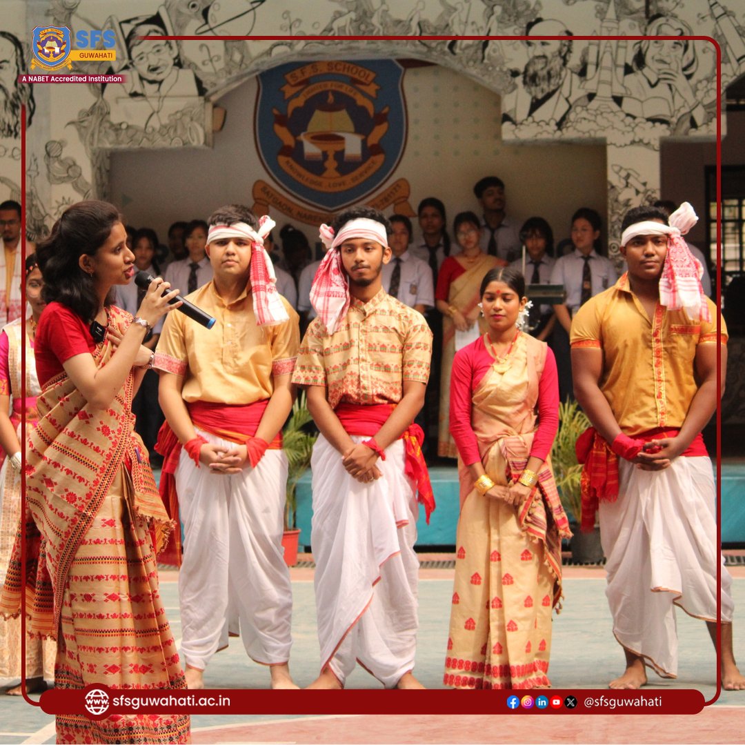Class XII HUM-A students led a vibrant Morning Star Assembly on 'Assam Culture' today at SFS School, Guwahati. 🌟

#AssamCulture #SFSAssembly #CulturalHeritage #StudentLeadership #CulturalDiversity #SchoolEvents #CommunityEngagement #GuwahatiEvents #StudentInitiative