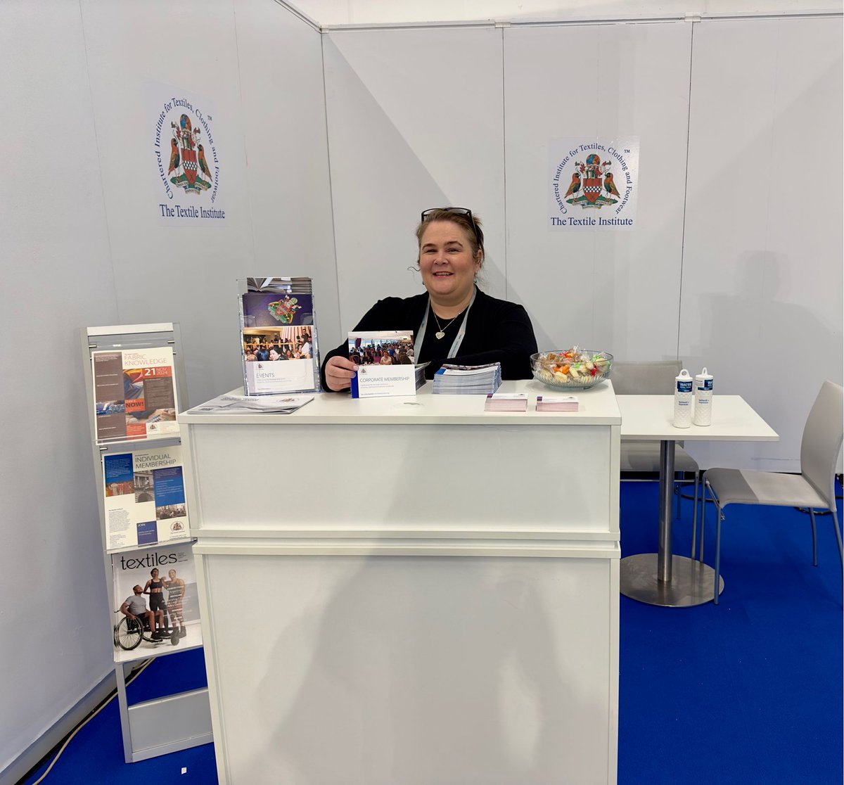 textileinst's tweet image. All set up here at #techtextil2024 look out for upcoming competition announcements! @tandfonline #publications #competition