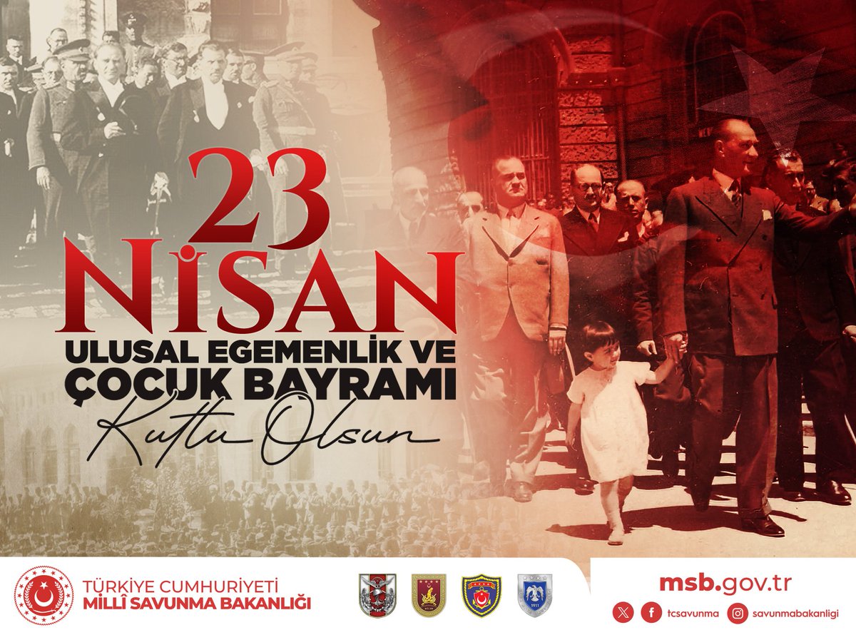 #23Nisan Türk'ün ulusal egemenlik, dünya çocuklarının tek bayramıdır.
Bayramın kutlu olsun Türk milleti. 🇹🇷