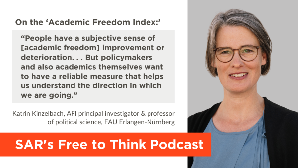 On the latest ‘Free to Think’ podcast episode, we hear about recent global #academicfreedom trends from researchers @UniFAU Katrin Kinzelbach and @LarsLott. Tune in! 🎧: scholarsatrisk.org/podcast