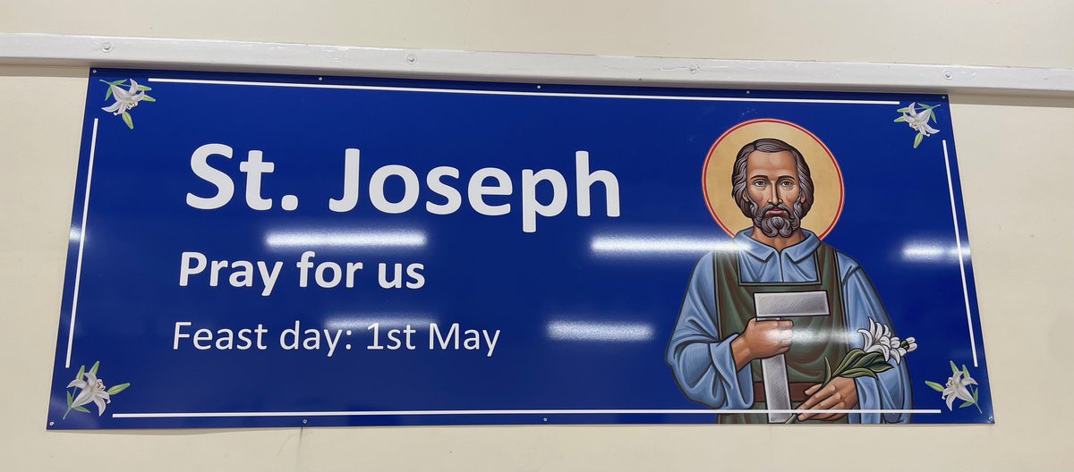 Thank you so much @schoolsignscouk yet again. Our The new signage in school is wonderful and focuses our hearts and minds on serving God faithfully - just like Saint Joseph! #CatholicLife