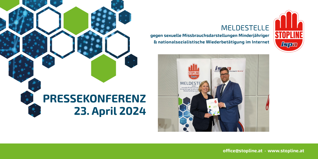 Heute fand gemeinsam mit der ISPA die jährliche Pressekonferenz der Online Meldestelle Stopline in Wien statt.
Alle Presseunterlagen inkl. Jahresbericht 2023 finden Sie unter: stopline.at/.../news-und..…