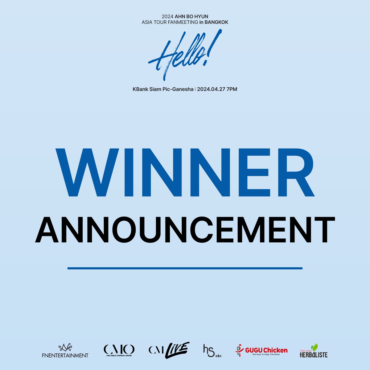 CMLiveThailand's tweet image. Lucky Fan Announcement
🥳 ประกาศรายชื่อผู้โชคดี Signed Poster และ Group Photo

ขอแสดงความยินดีกับผู้โชคดีทุกคน! 
ใครที่ไม่ได้รับสิทธิ์อย่าเพิ่งเสียใจไป เพราะ งานนี้โบฮยอนเต็มที่เพื่อทุกคนแน่นอน!

#CMLIVE #CMO #AhnBoHyun #AhnBoHyunFanMeetinginBangkok #AhnBoHyunFanMeetingAsiaTour