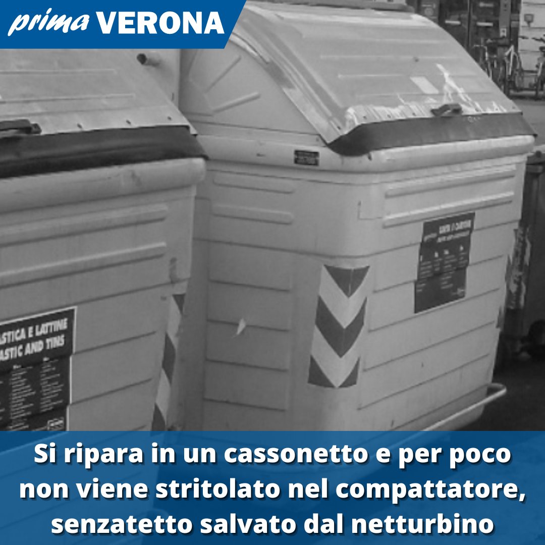 LINK: primadituttoverona.it/cronaca/senzat…

#verona #vronanews #veronanotizie #cronacaverona
#veronacronaca #amia #amiaverona #rifiuti
#cassonettorifiuti #senzatetto #compattatore
#camionrifiuti #borgovenezia