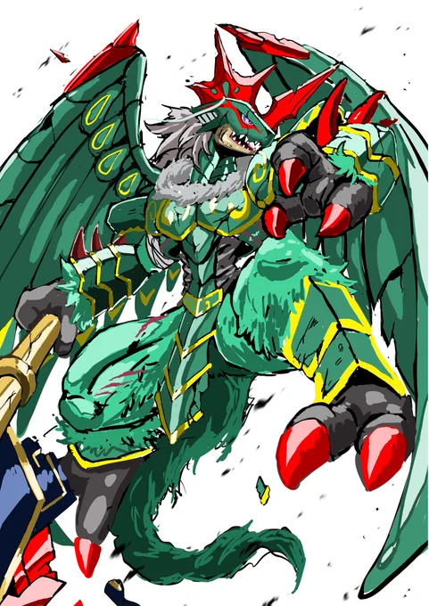 グランゲイルモン ラフ絵です! 王様みたいなデザイン好きです! #digimon #デジモン