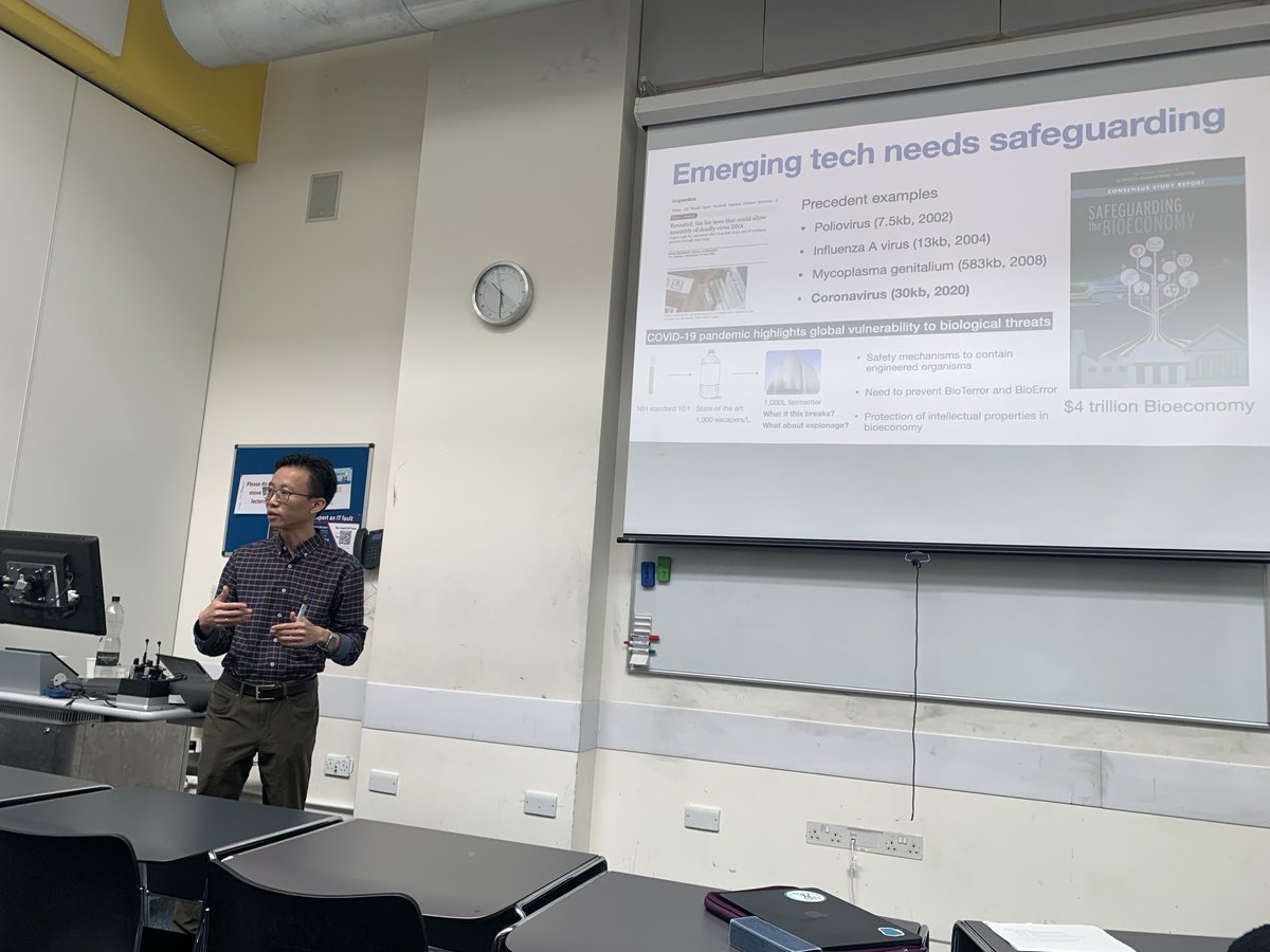 Paul Freemont (@paulfreemont) on Twitter photo <a href="/caiyizhi/">Patrick Cai</a> giving a fantastic talk on synthetic genomes and safeguards at uk Japan Worksop on synbio <a href="/imperialcollege/">Imperial College London</a> <a href="/caiyizhi/">Patrick Cai</a> giving a fantastic talk on synthetic genomes and safeguards at uk Japan Worksop on synbio <a href="/imperialcollege/">Imperial College London</a>