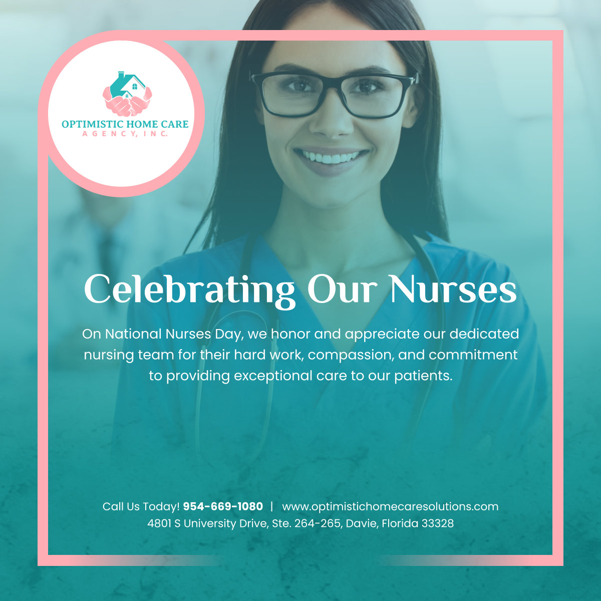 Join us in celebrating the incredible contributions of our nurses on National Nurses Day. Thank you for all you do! 

#HomeHealthCare #DavieFL #NationalNursesDay #Nurses #HealthcareProfessionals