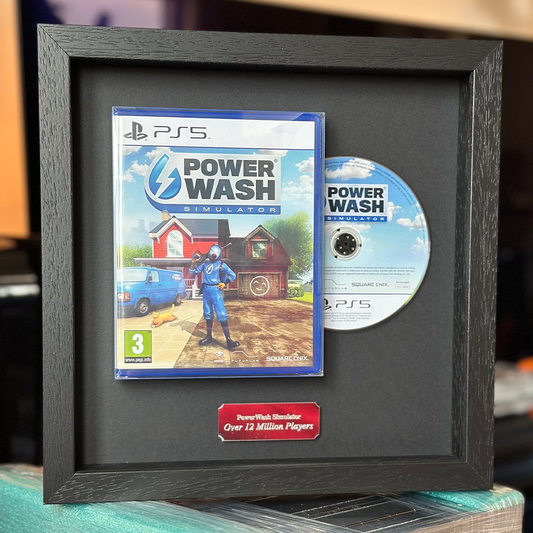 To celebrate our huge 12 million player milestone, we've teamed up with Frame-A-Game to give away this awesome framed copy of PWS 💦

To enter simply
Follow <a href="/PowerWashSim/">PowerWash Simulator</a>  &amp; <a href="/FrameAGame/">Frame-A-Game</a> 
Like ❤️ and RT ♻️this post

UK Only
Entry ends 26/04 6pm BST