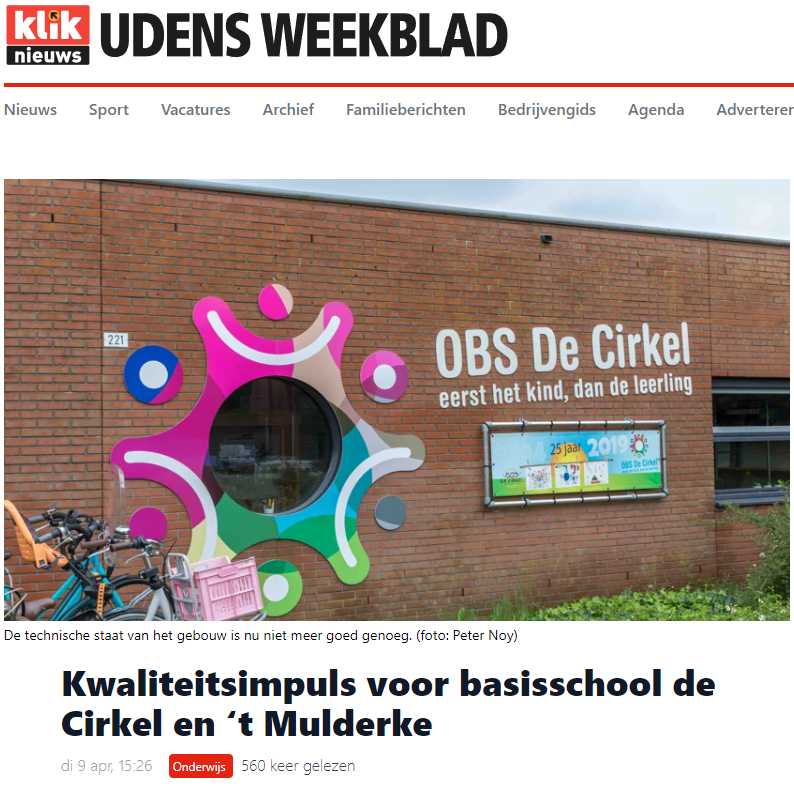 Basisscholen De Cirkel &amp; ‘t Mulderke in Uden krijgen een flinke kwaliteitsimpuls op het gebied van isolatie &amp; ventilatie en mogen zich binnenkort FRISSE SCHOOL noemen. Minder zieken, minder lesuitval en ze mogen dan op de #SchoneLuchtScholenKaart Zie scholenveilig.com/schoneluchtsch…