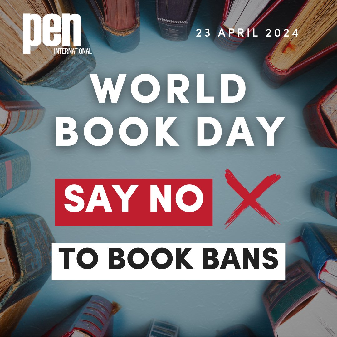 Today, on #WorldBookDay, @pen_int and its Centres denounce the surge of #bookbans worldwide. We urge authorities worldwide, particularly in #Belarus, #Brazil, #China, #Hungary, #RussianFederation, #Türkiye, and #USA to CEASE BOOK BANS and uphold human rights. Our statement ⬇️