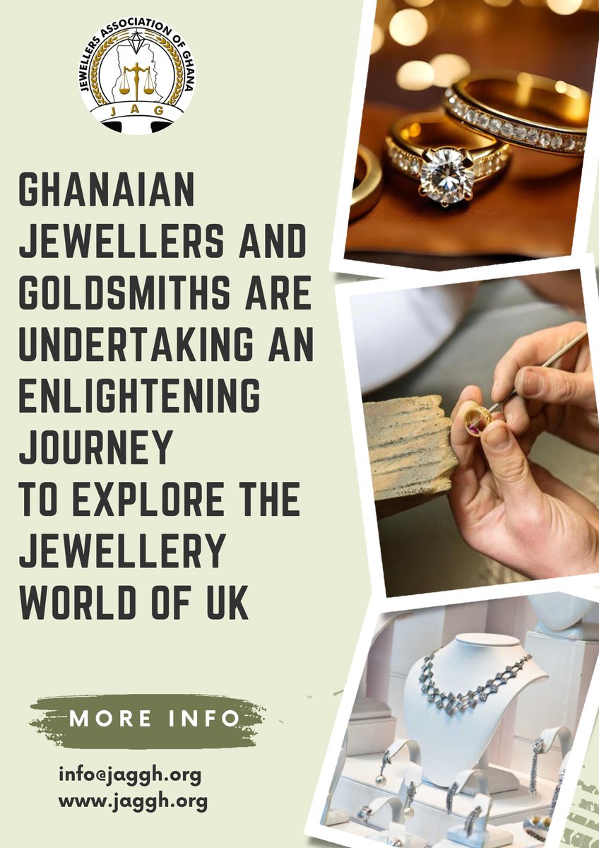 Explore the exquisite craftsmanship and innovation of the UK Jewellery Industry #UKJewelleryTour #ExploreBritain #ShineBright
@AngloGold_07 , @GhanaStandards , @StanbicBankGH
Click link to register
jaggh.org/jag-educationa…