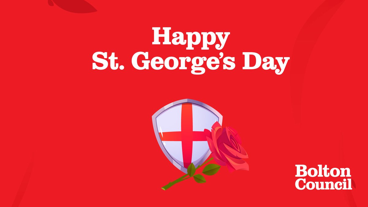 Happy St. George's Day! 🙌 The St. George’s Flag will be flying from the Town Hall today in celebration.🚩 All of us here at Bolton Council hope you have a lovely time celebrating with friends and family. #stgeorgesday #bolton #boltoncouncil