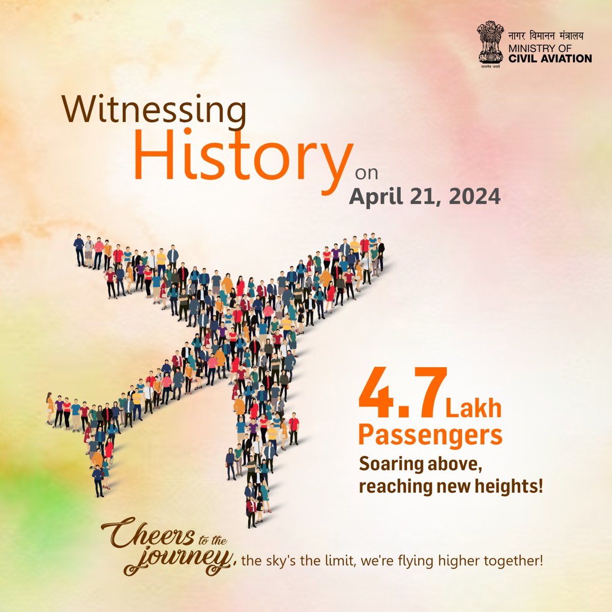 Breaking barriers, soaring to new heights! Yesterday, we witnessed a record-breaking milestone with an all-time high of 4.7 lakh passengers per day. Each journey is a testament to our collective resilience and the power of exploration. Here's to reaching greater heights together!