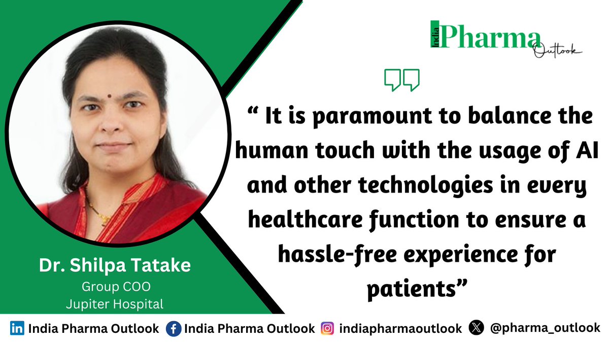 Catch the full story here: goo.su/Kpwios

Dr. Shilpa Tatake, Group COO, @JupiterLifeline

#Indianhealthcareecosystem #AIintegration #dataanalytics #covidpandemic