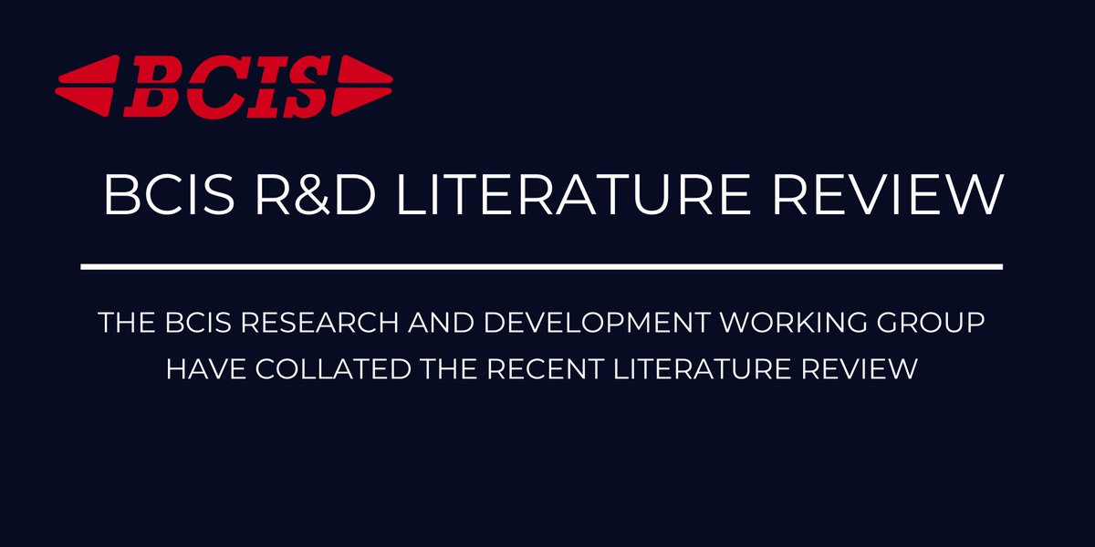 The latest literature review collated by the BCIS Research and Development Working Group is now available to view on the website: bcis.org.uk/resource/rd-li…