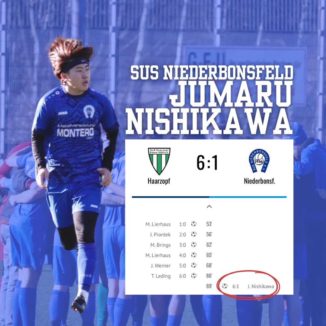 improve_agency's tweet photo. /
🗣️ドイツで初ゴール！🇩🇪
\

SuS Niederbonsfeldに所属の西河選手がドイツに渡航後初ゴールを記録！おめでとうございます！

#インプルーブ #ドイツサッカー留学
#ドイツ #ドイツサッカー https://t.co/DPid0shaX2