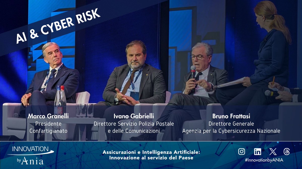 #InnovationbyANIA
Sul palco: Ivano Gabrielli, Dir. Servizio Polizia Postale e delle Comunicazioni; Marco Granelli, Pres. Confartigianato; Bruno Frattasi, Dir. Gen. Agenzia CyberSicurezza Nazionale, con Barbara Carfagna, giornalista #TG1 conduttrice #RAI
@commissariatops @csirt_it