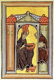 In dieser berühmten Miniatur von Hildegard von Bingen sieht man auch eine Wachstafel: Göttliche Flammen vom Himmel bringen ihr die Eingebung, die sie notizartig in ihre Wachstafeln ritzt, während ein Mönch mit leeren Pergamentseiten begierig zur Schönschrift darauf wartet 💡