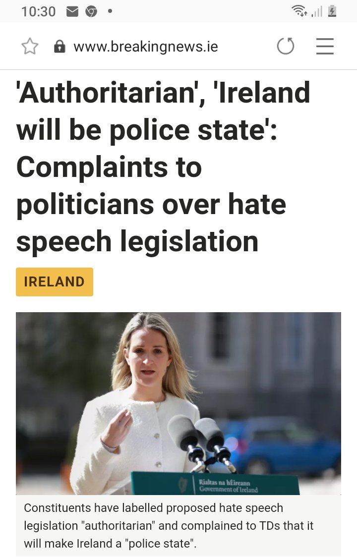 It's been clear to me from day one that these laws were designed to scare people away from expressing their anger about our open borders immigration system.

#NoHateSpeechLaws
#BinTheBill 
#IrelandisFull