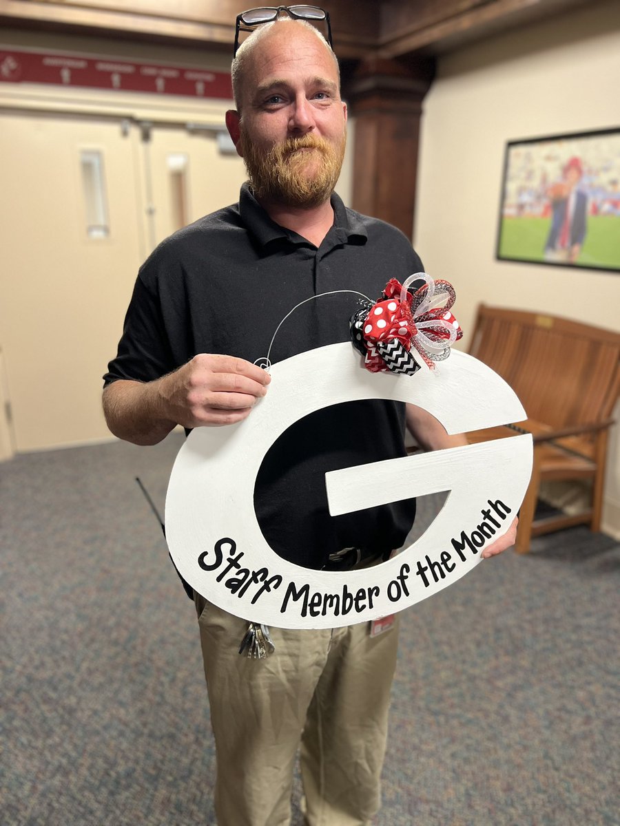Staff member of the month is Josh Moore. Mr. Moore has been on our custodial staff for almost 2 years. His favorite part of the job is working with student helpers. Spending time with his wife and children is his focus outside of work. Congratulations & Go Raiders!