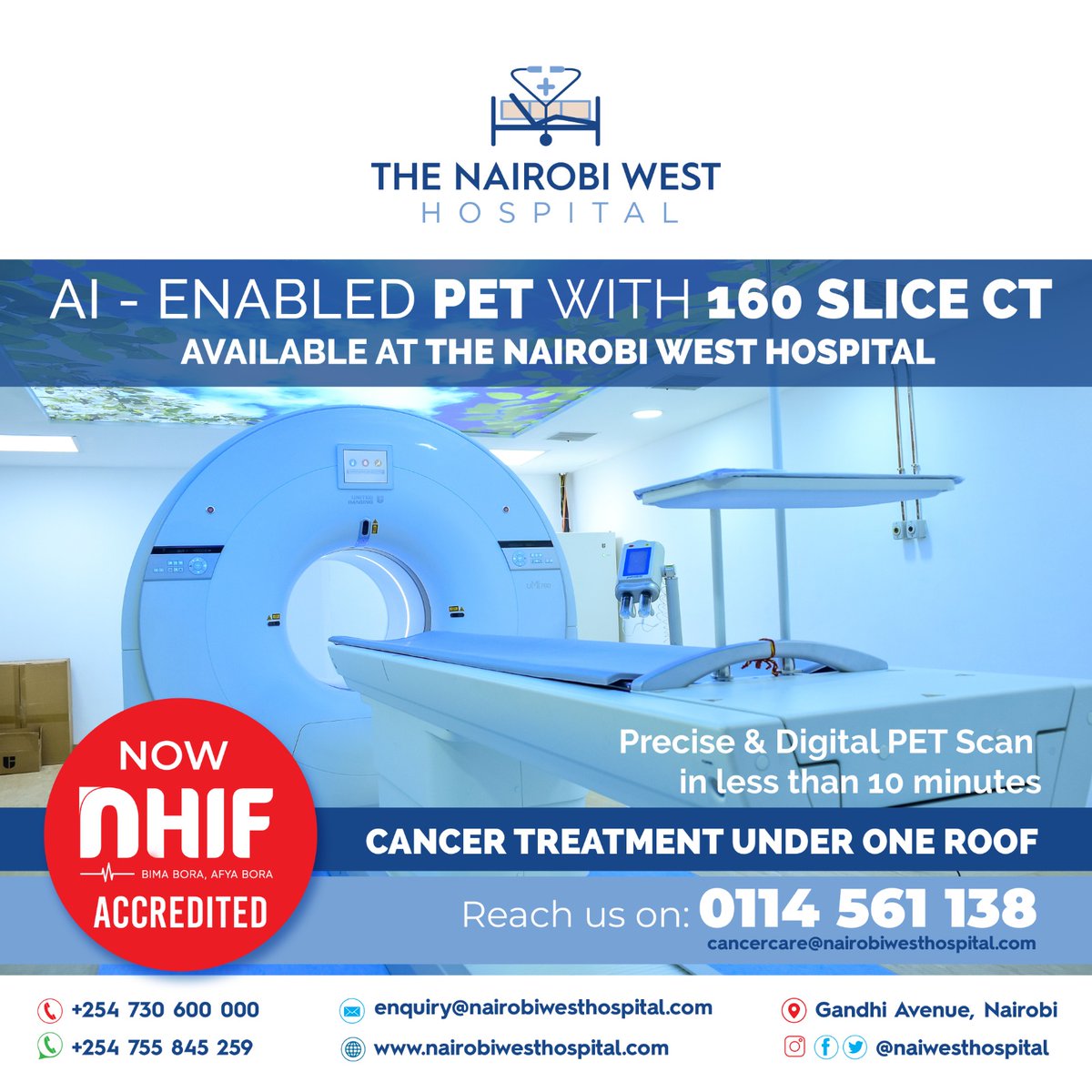 Experience peace of mind with our AI-enabled PET-CT scan. Early detection is key. #NairobiWestPETScan
AI Enabled PetScan