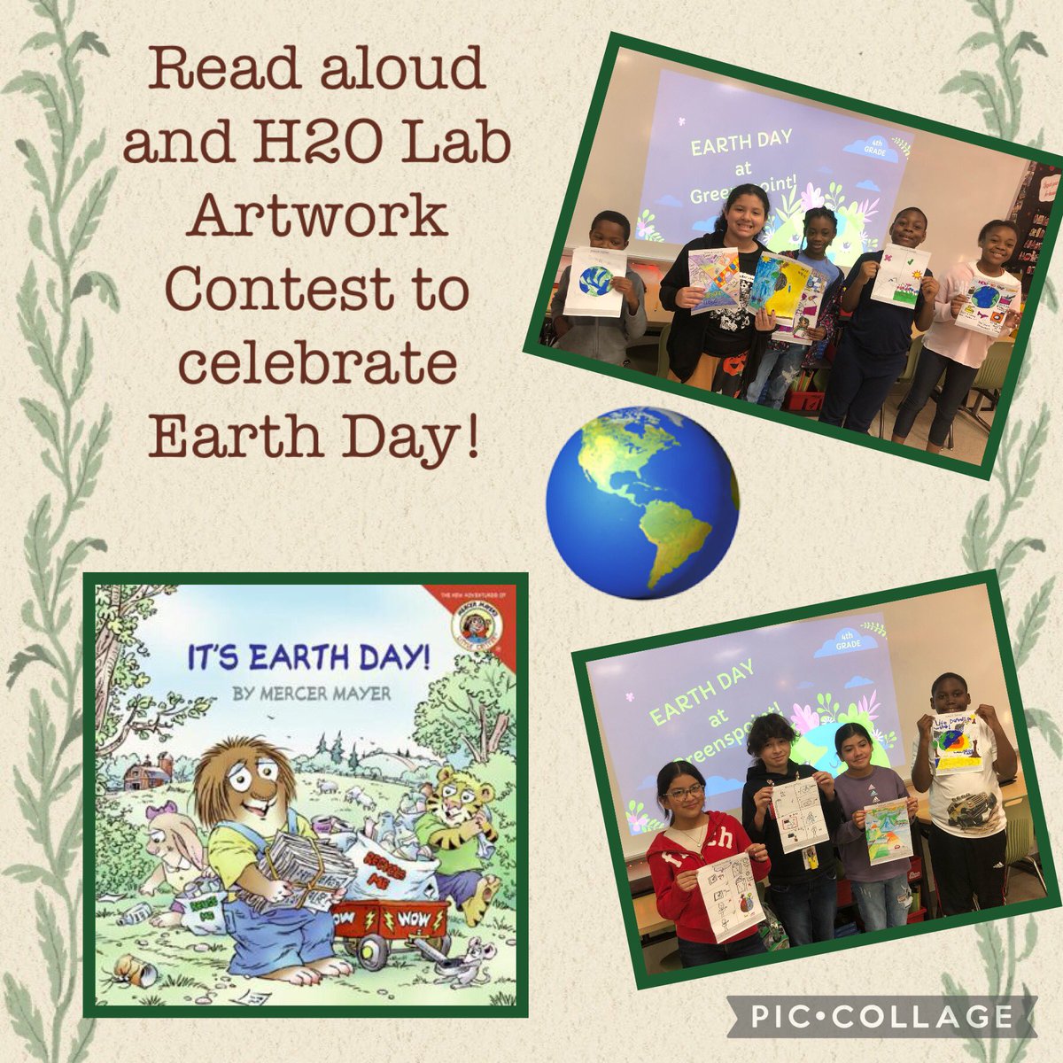 We’ve been celebrating 🌎 Day all month long thanks to @hg_subsidence who sent Ms. Ma to do a lab on H2O conservation. 💦 Then the kids got to take home their own H2O kits. We wrapped up on 🌎 Day with the H20 artwork contest, video, and read aloud. #EarthDay @GreensptES_AISD