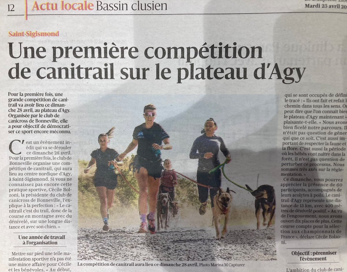 Y'avait l' #Ultratrail 🤮,  maintenant y'a aussi le #canitrail ... 🙄😱 a quand le kittytrail ? 😂😂 @ledauphine