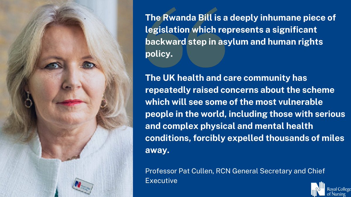 As the Rwanda Bill becomes law, the Royal College of Nursing will continue to oppose the government’s approach to asylum on medical, ethical and humanitarian grounds.