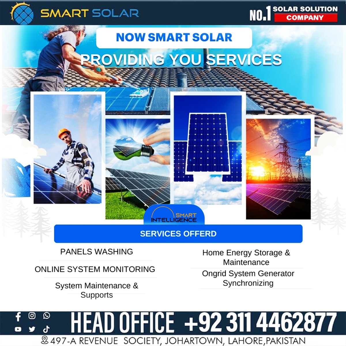We sell peace of mind | Get Smart Solar Services and get rid of all issues.
For more details please contact 0311-4011444
#SmartSolar #Solar #SolarPanels #SolarBatteries #SolarInverters #SolarInstallation #SolarHeater